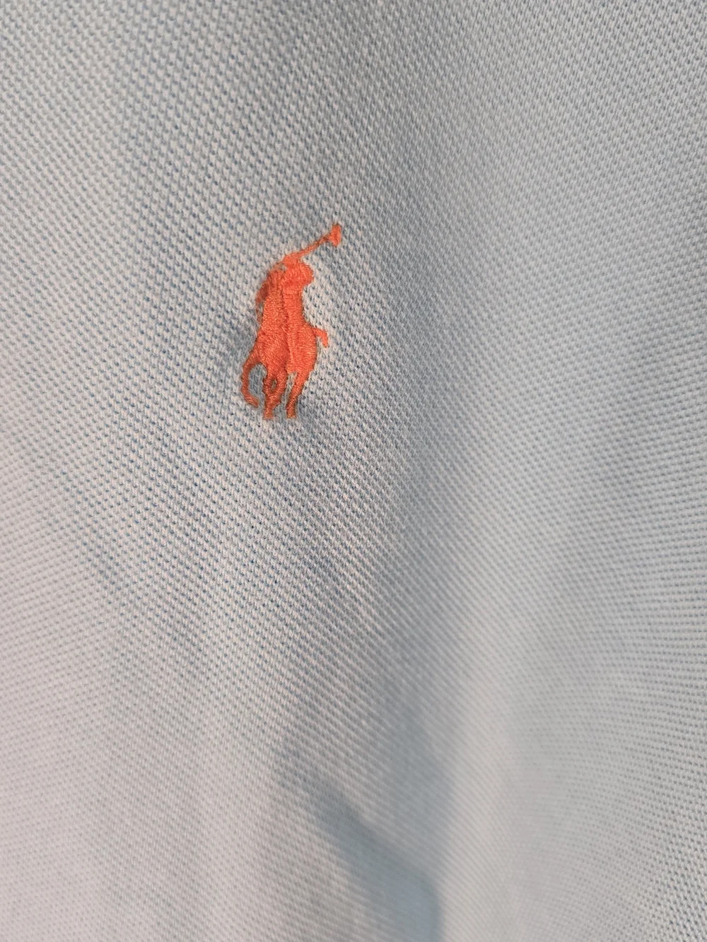 Ralph Lauren Men’s Polo in Light Blue with Orange Pony
